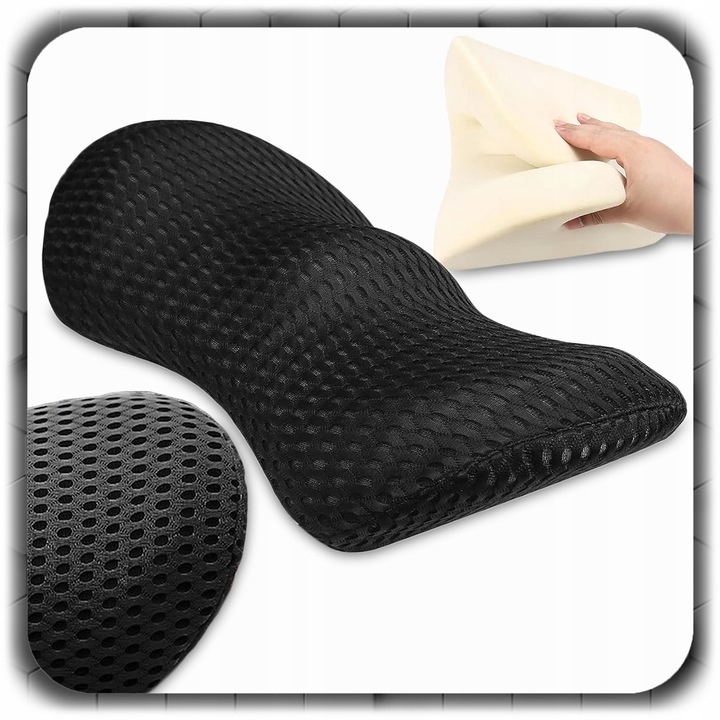 Polštář z paměťové pěny na sedadlo do auta za záda, na židli 